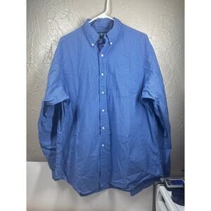 Ralph Lauren Classic Fit Plaid Button Down Shirt Men’s Blue Check Sze XL